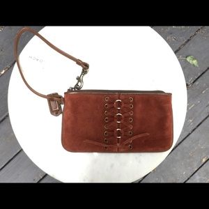 NWT Vintage Coach Suede Wristlet